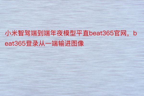 小米智驾端到端年夜模型平直beat365官网，beat365登录从一端输进图像